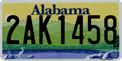 AL license plate 2AK1458
