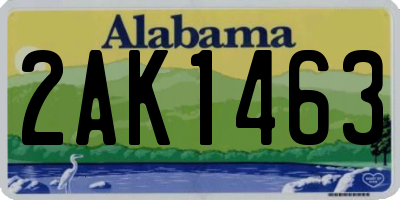 AL license plate 2AK1463