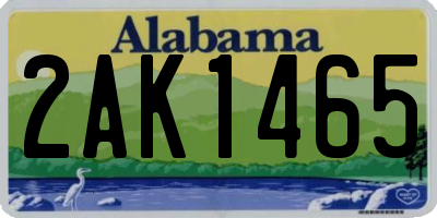 AL license plate 2AK1465