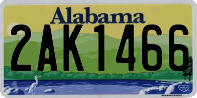 AL license plate 2AK1466