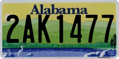 AL license plate 2AK1477