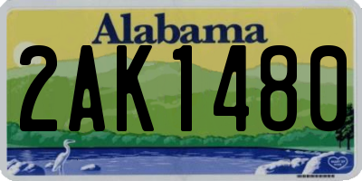 AL license plate 2AK1480
