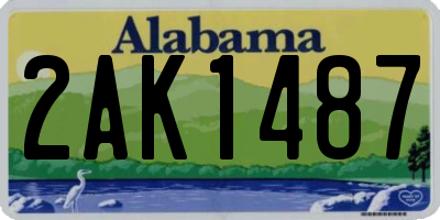 AL license plate 2AK1487