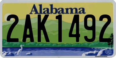 AL license plate 2AK1492