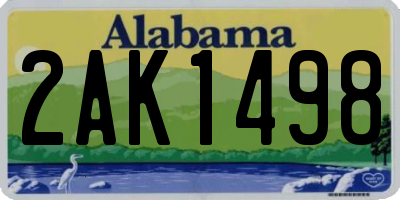 AL license plate 2AK1498