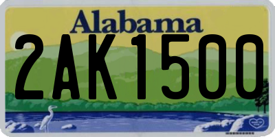 AL license plate 2AK1500