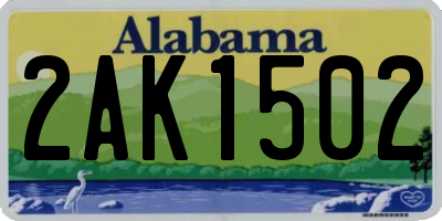 AL license plate 2AK1502