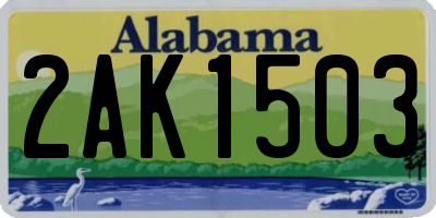 AL license plate 2AK1503