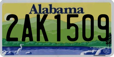 AL license plate 2AK1509