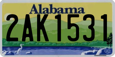 AL license plate 2AK1531