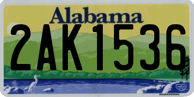AL license plate 2AK1536