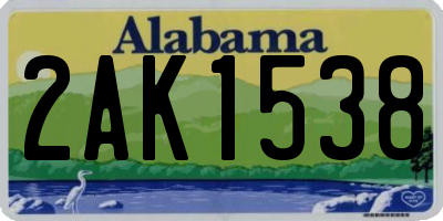 AL license plate 2AK1538