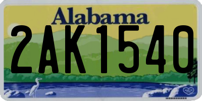 AL license plate 2AK1540