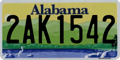 AL license plate 2AK1542