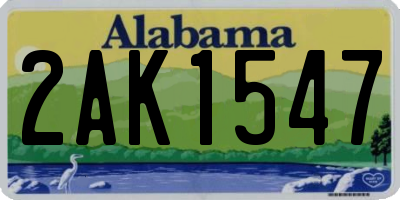 AL license plate 2AK1547
