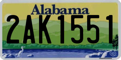 AL license plate 2AK1551