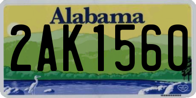 AL license plate 2AK1560