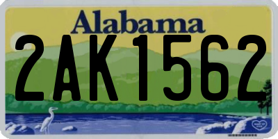 AL license plate 2AK1562