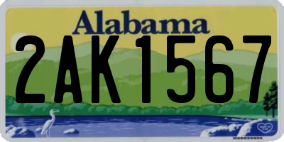 AL license plate 2AK1567