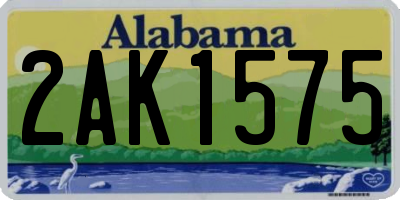 AL license plate 2AK1575