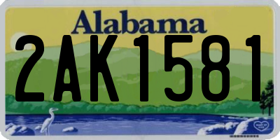 AL license plate 2AK1581