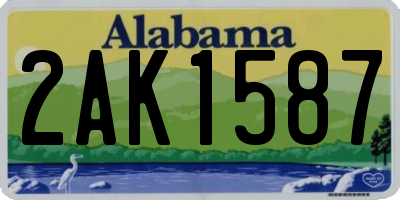 AL license plate 2AK1587