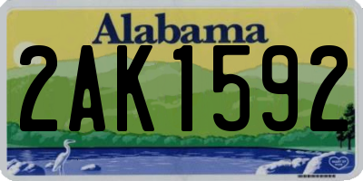 AL license plate 2AK1592