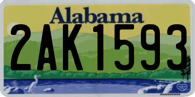 AL license plate 2AK1593