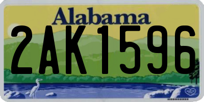 AL license plate 2AK1596
