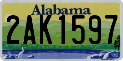 AL license plate 2AK1597
