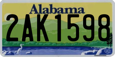 AL license plate 2AK1598