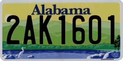 AL license plate 2AK1601