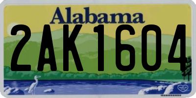 AL license plate 2AK1604