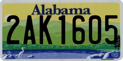 AL license plate 2AK1605