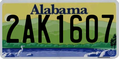 AL license plate 2AK1607