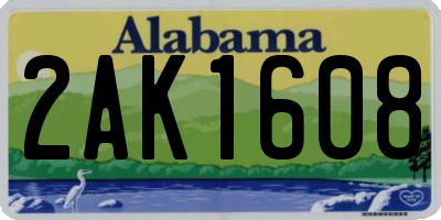 AL license plate 2AK1608