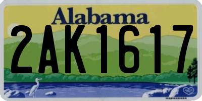 AL license plate 2AK1617