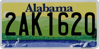 AL license plate 2AK1620