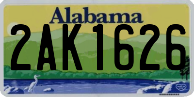 AL license plate 2AK1626