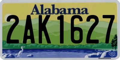 AL license plate 2AK1627