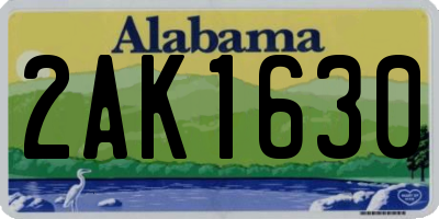 AL license plate 2AK1630