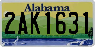 AL license plate 2AK1631