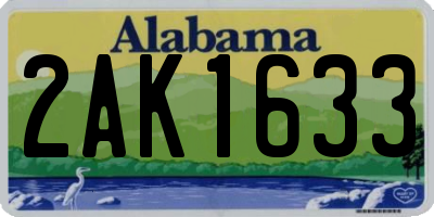 AL license plate 2AK1633