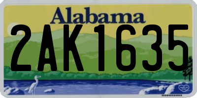 AL license plate 2AK1635