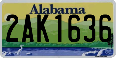AL license plate 2AK1636