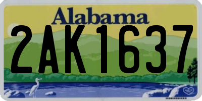 AL license plate 2AK1637