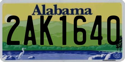 AL license plate 2AK1640