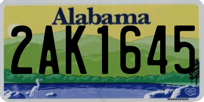 AL license plate 2AK1645