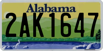 AL license plate 2AK1647