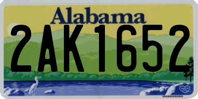 AL license plate 2AK1652